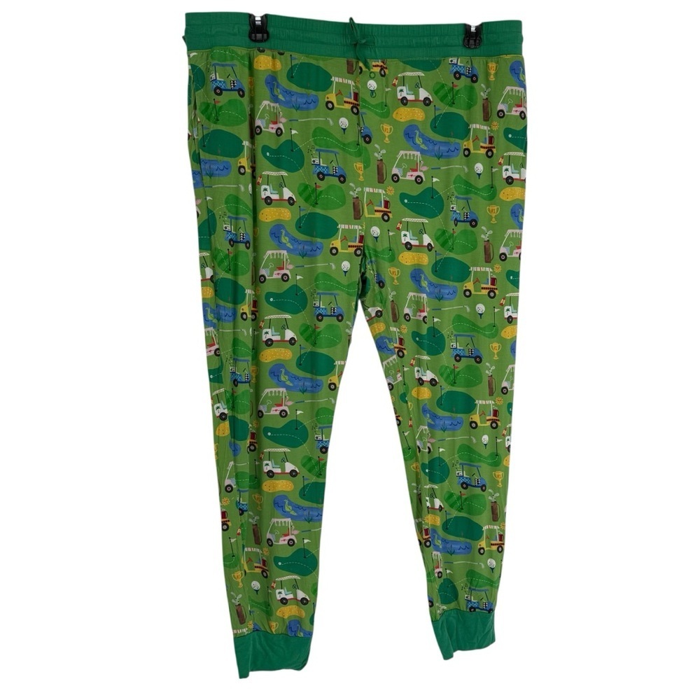 Golf Theme Little Sleepies Adult Size XXL Jogger Pants Lunaluxe Bamboo Green